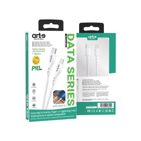 CAVO DATI E RICARICA DA TYPE-C /LIGHTNING 1MT Iphone - immagine 5